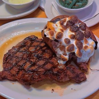Texas Roadhouse - Boneless Ribeye, loaded sweet potato and green beans. - Steakhouses Near Me - Orange Park, Florida Texas Roadhouse - Boneless Ribeye, loaded sweet potato and green beans. - Steakhouses Near Me - Orange Park, Florida
