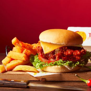 TKK Fried Chicken - a burger and french fries - Bubble Tea Near Me - Williamsburg, Virginia TKK Fried Chicken - a burger and french fries - Bubble Tea Near Me - Williamsburg, Virginia