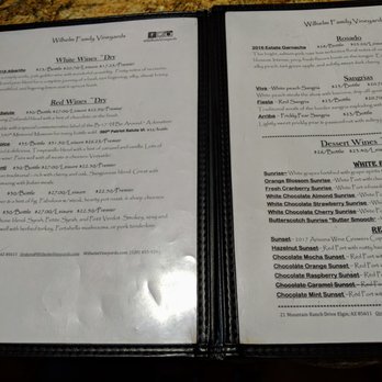 Wilhelm Family Vineyards - Wine list 4/20/2019 - Wineries Near Me - Elgin, Arizona Wilhelm Family Vineyards - Wine list 4/20/2019 - Wineries Near Me - Elgin, Arizona