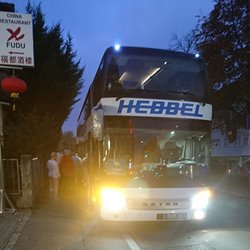 Hebbel Busreisen - Abfahrt nach Düsseldorf am frühen Morgen in Rheinfelden.