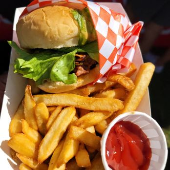 Randall's Island Park - Vegan bacon cheeseburger with fries - Parks Near Me - New York, New York