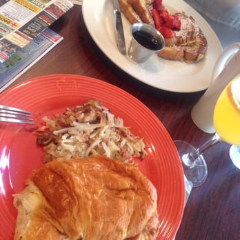 Mo'z Cafe - HashBrowns and croissant sandwich! My friend got the French toasts - Breakfast & Brunch Near Me - San Francisco, California Mo'z Cafe - HashBrowns and croissant sandwich! My friend got the French toasts - Breakfast & Brunch Near Me - San Francisco, California