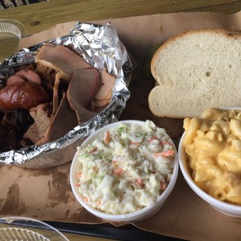 Slap's BBQ - Sampler platter with warm Mac and cheese and cole slaw. - Barbeque Near Me - Kansas City, Kansas Slap's BBQ - Sampler platter with warm Mac and cheese and cole slaw. - Barbeque Near Me - Kansas City, Kansas