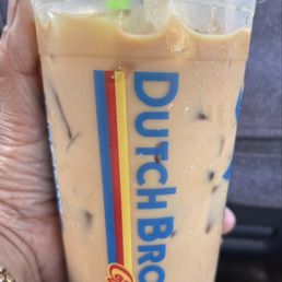 Regular iced coffee with Stevia, almond milk & extra caffeine shot!