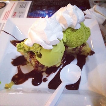 Dada Sushi - Tempura fried rice krispy treat with green tea ice cream. - Japanese Near Me - Murrieta, California