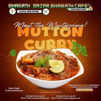 Bharath Cafe - Our specialized authentic culinary dish Goat Curry!!! - Indian Near Me - Cary, North Carolina Bharath Cafe - Our specialized authentic culinary dish Goat Curry!!! - Indian Near Me - Cary, North Carolina