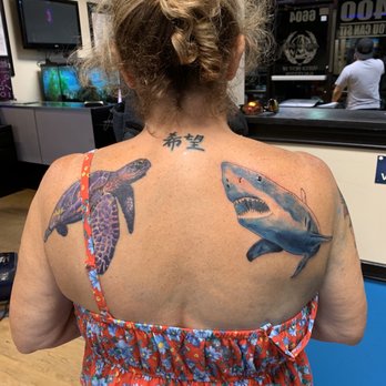 Aasylum Tattoo - Sea turtle & shark - Tattoo Near Me - Galveston, Texas Aasylum Tattoo - Sea turtle & shark - Tattoo Near Me - Galveston, Texas