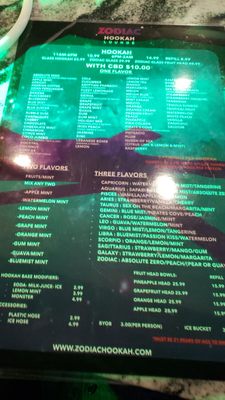 Menu photo 2 Zodiac Hookah Lounge Carrollton, TX Menu photo 2 Zodiac Hookah Lounge Carrollton, TX