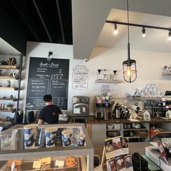 Sought and Found Coffee Roasters - Main menu on wall