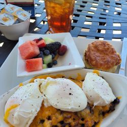 Bubba's Skillet with an extra poached egg..