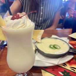 Piña colada and Queso Fundido