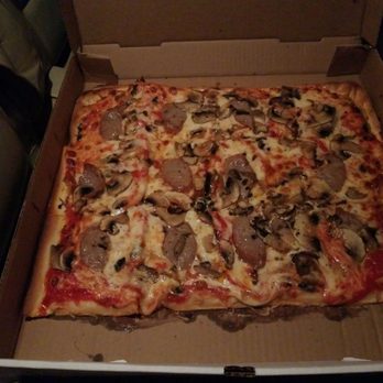 Sun Ray Pizzeria - Half square mushroom sausage - Pizza Near Me - Little Falls, New Jersey Sun Ray Pizzeria - Half square mushroom sausage - Pizza Near Me - Little Falls, New Jersey