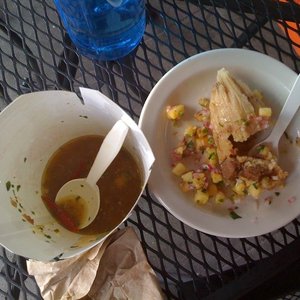 Photo of Tako Truk - Seattle, WA, United States. Street stew and a tamale at Tako Truk