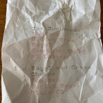 Blazing Bagels - Clearly states no capers and a garlic bagel. - Bakeries Near Me - Redmond, Washington Blazing Bagels - Clearly states no capers and a garlic bagel. - Bakeries Near Me - Redmond, Washington