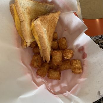 The Front Porch - Kids grilled cheese with tots - Diners Near Me - Texline, Texas
