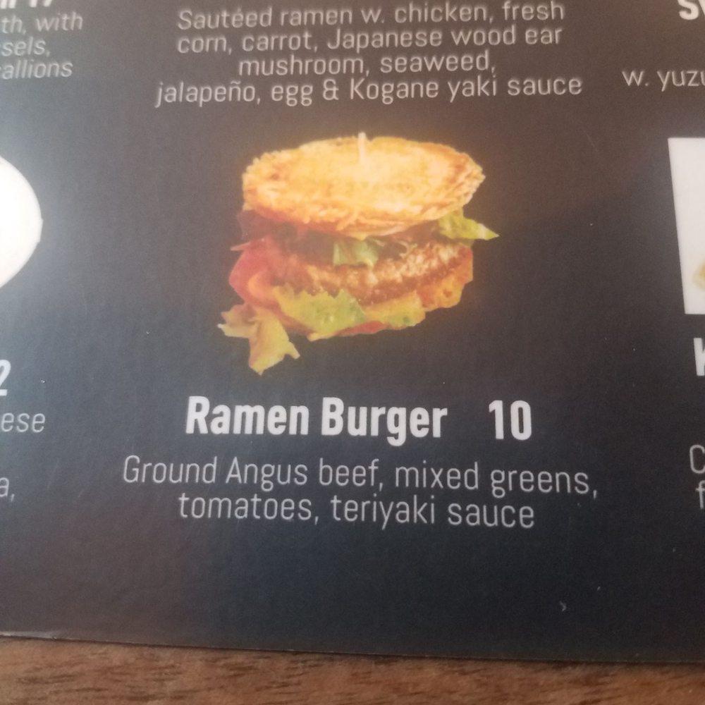 Kogane Ramen-Brooklyn Heights - The ramen burger is their staple item. It is an amazing craft burger with noodles as the bun. FLAWLESS!! - Ramen Near Me - Brooklyn, New York Kogane Ramen-Brooklyn Heights - The ramen burger is their staple item. It is an amazing craft burger with noodles as the bun. FLAWLESS!! - Ramen Near Me - Brooklyn, New York