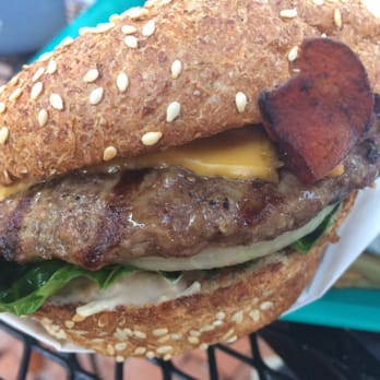 Coney Island West - My bacon cheeseburger: look at those beautiful grill marks. Juicy and delicious. - Burgers Near Me - Avalon, California