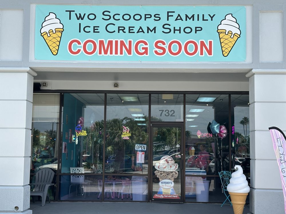 2 Scoops Family Ice Cream Shop Logo