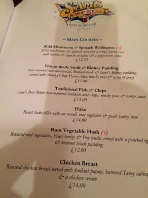 Menu photo 1 Sam's Chop House Manchester, XGM Menu photo 1 Sam's Chop House Manchester, XGM