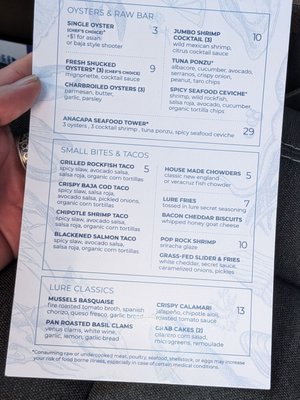 Menu photo 8 Lure Fish House Scottsdale, AZ
