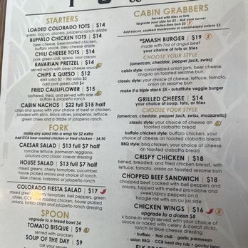 Cabin Creek Brewing - Menu - Breweries Near Me - Georgetown, Colorado Cabin Creek Brewing - Menu - Breweries Near Me - Georgetown, Colorado
