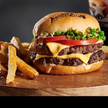 BurgerFi - a burger and fries on a cutting board - Burgers Near Me - Glenview, Illinois