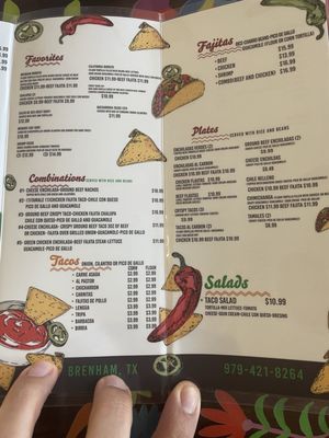 Menu photo 3 Taqueria el Rorro Brenham, TX