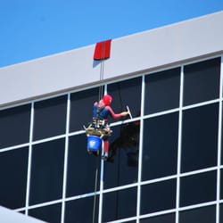Sparkling Clean Windows - Our "Spiderman" cleaning Kadlec hospital