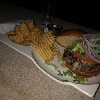 320 RiverBar - Burger with a great pepper taste and waffle fries - Lounges Near Me - Chicago, Illinois
