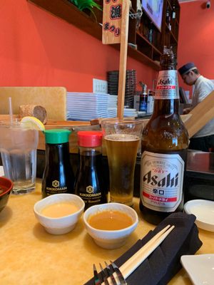 Photo of Okawa Steak House & Sushi - Santee, CA, United States. Asahi for refreshments