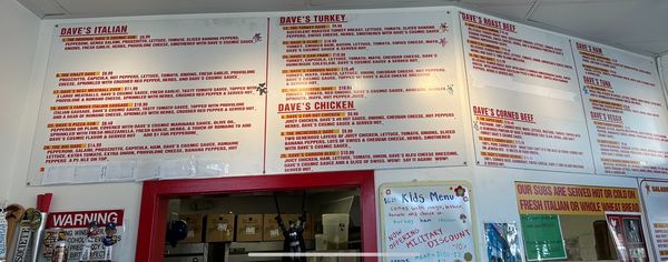 Menu photo 2 Dave's Cosmic Subs Seal Beach, CA