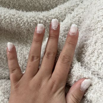 Luxury Nail and Spa - Lina's white acrylic that won't come off. - Nail Salons Near Me - Lancaster, Ohio Luxury Nail and Spa - Lina's white acrylic that won't come off. - Nail Salons Near Me - Lancaster, Ohio
