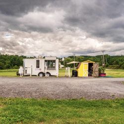 West Coast Tacos - View of the truck from our picnic table