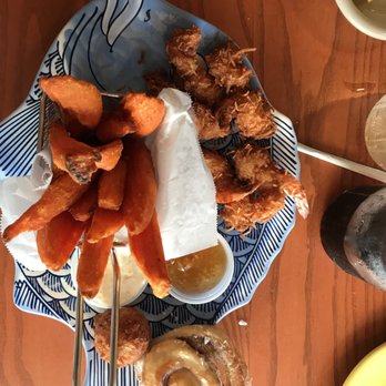 Aunt Catfish's - Shrimp and Fries Sweet roll and hushpuppy - Southern Near Me - Port Orange, Florida