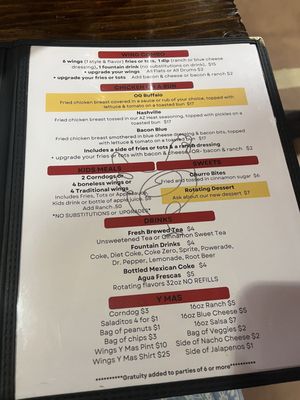 Menu photo 2 Wings Y Mas Tucson, AZ Menu photo 2 Wings Y Mas Tucson, AZ