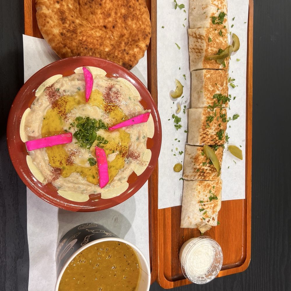 Yummi wraps - Chicken wrap Baba Ghanouj Lentil Soup - Mediterranean Near Me - Woodridge, Illinois
