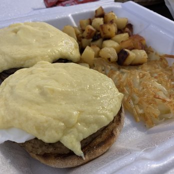 ML Shaws Country Kitchen - Sausage Egg Benedict - Online Order - American Near Me - Dracut, Massachusetts