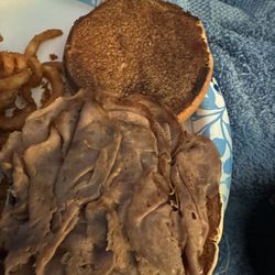 Arby's - Burnt bun no cheddar on beef and cheddar
