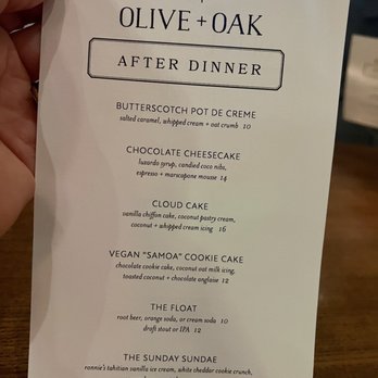 Olive + Oak - Dessert menu - Wine Bars Near Me - Saint Louis, Missouri Olive + Oak - Dessert menu - Wine Bars Near Me - Saint Louis, Missouri