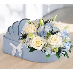 Flowers By Alis - Baby boy Bassinet with fresh flowers