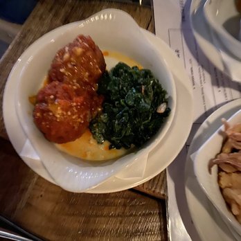 The Sunset Restaurant - Meatballs with spinach ,yummy - New American Near Me - Malibu, California The Sunset Restaurant - Meatballs with spinach ,yummy - New American Near Me - Malibu, California