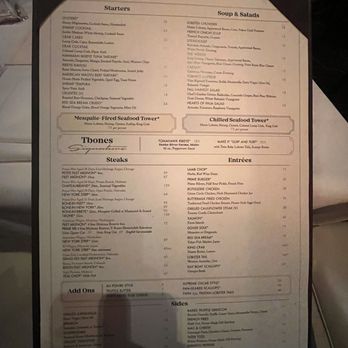 T-Bones - Menu - Steakhouses Near Me - Las Vegas, Nevada