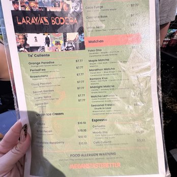 LaRayia’s Bodega - Menu - Vegan Near Me - Atlanta, Georgia