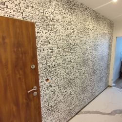 Peel Stick Wallpaper Installation - Wallpaper installation, corridor. 2023