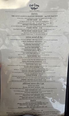Menu photo 2 The Cove Leland, MI Menu photo 2 The Cove Leland, MI