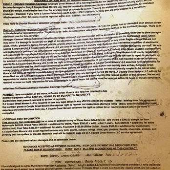 A Couple Great Movers - Business' agreement - Movers Near Me - Sacramento, California