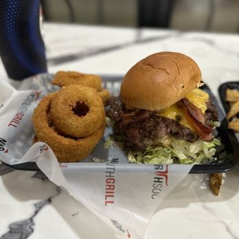 North South Grill - Double smash with onion rings - Burgers Near Me - Pembroke Pines, Florida