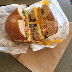 Western bagel with all its goodness for the world to see