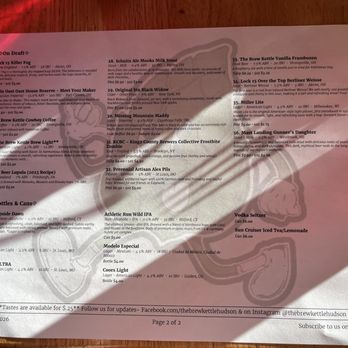 The Brew Kettle - Drink Menu (1/2) - Burgers Near Me - Hudson, Ohio