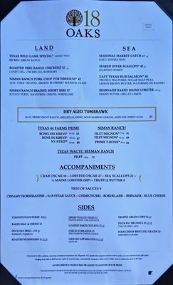 Menu photo 2 18 Oaks San Antonio, TX Menu photo 2 18 Oaks San Antonio, TX